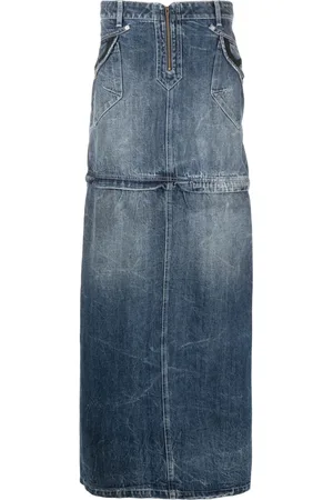 MARTINE ROSE Jeansrock mit abnehmbarem Saum