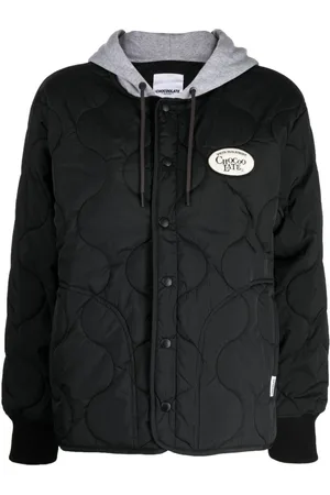 Chocoolate Gesteppte Kapuzenjacke mit Logo-Patch