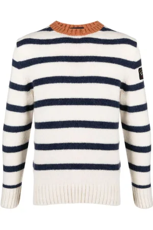 Paul & Shark Gestreifter Pullover mit Logo-Patch