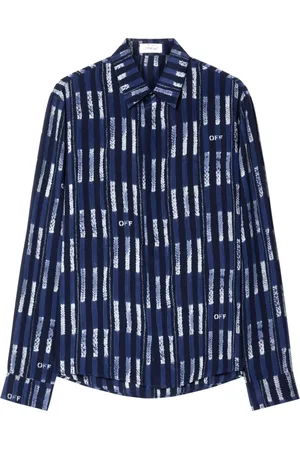 OFF-WHITE Shibori Seidenhemd mit Logo-Print