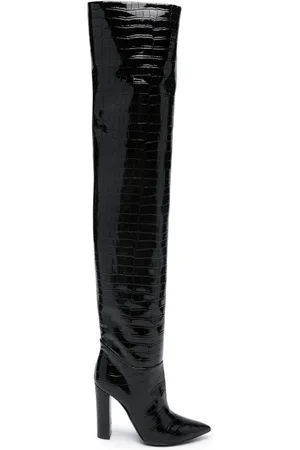 Serafini Stiefel mit Kroko-Prägung 120mm