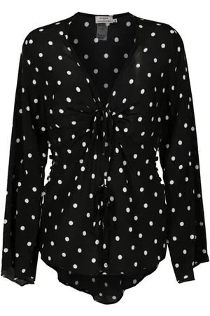 AMIR SLAMA Seidenbluse mit Polka Dots