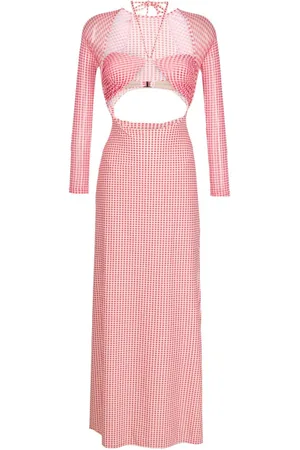 AMIR SLAMA Maxikleid mit Vichy-Karo