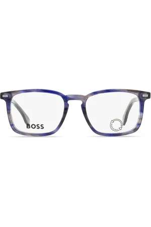 HUGO BOSS Eckige Brille mit Marmormuster