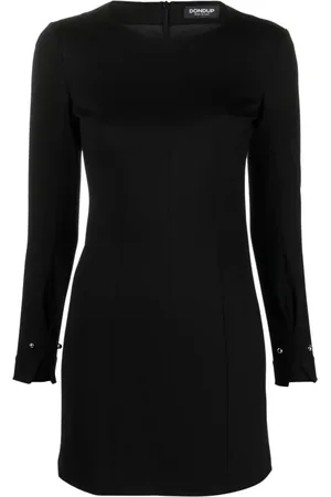 Dondup Gerafftes Minikleid mit Logo-Schild