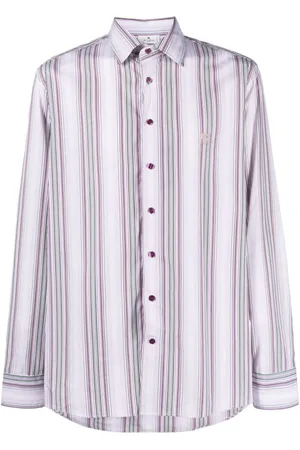 Etro Gestreiftes Hemd mit Logo-Stickerei