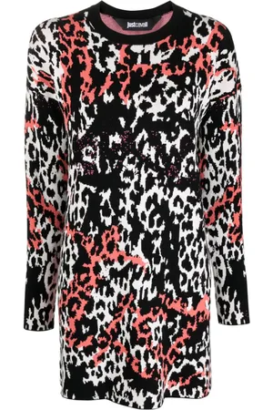 Roberto Cavalli Minikleid mit Leoparden-Jacquardmuster