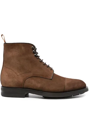 santoni Schnürstiefel aus Wildleder