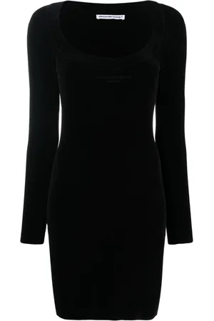 Alexander Wang Geripptes Minikleid mit Logo-Stickerei