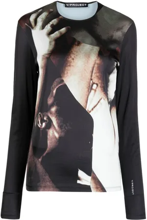 Y / PROJECT Langarmshirt mit Körper-Collage