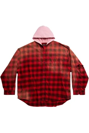 Balenciaga Kariertes Hemd mit Kapuze