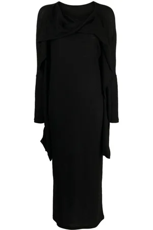 YOHJI YAMAMOTO Drapiertes Midikleid
