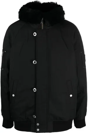 Moose Knuckles Gefütterte Jacke mit Shearling-Kapuze