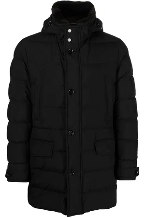 MOORER Gefütterter Mantel mit Shearling-Kragen