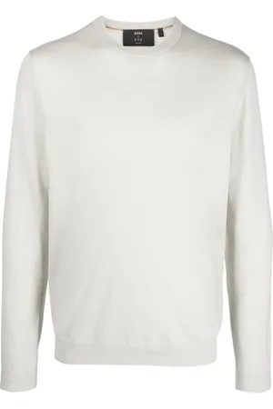 HUGO BOSS Kaschmirpullover mit rundem Ausschnitt