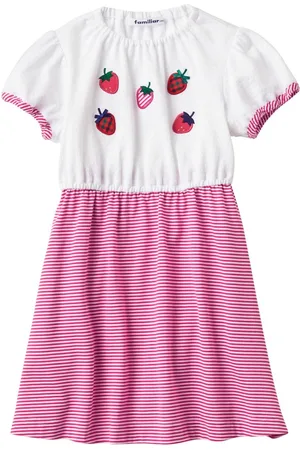 Familiar Gestreiftes Kleid mit Erdbeer-Applikation