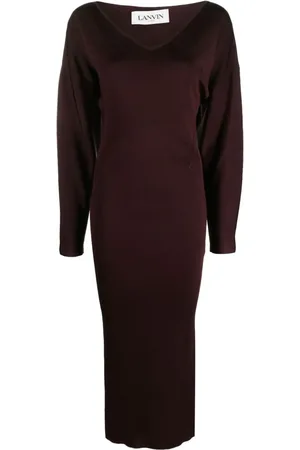 Lanvin Midikleid mit V-Ausschnitt