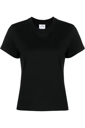 Courrèges T-Shirt mit Logo-Stickerei
