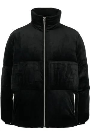 GCDS Gefütterte Samtjacke mit Logo-Prägung