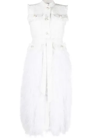 HUISHAN ZHANG Kleid mit Federn