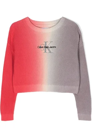 Calvin Klein Bestickter Pullover mit Waffelstrick-Muster