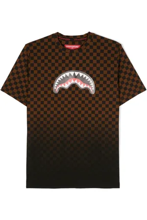 Sprayground Kariertes T-Shirt mit grafischem Print