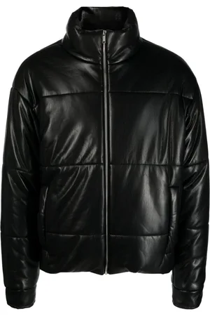Nanushka Gefütterte Marron Lederjacke