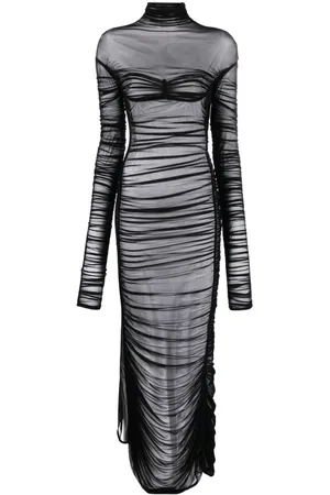 MUGLER Transparentes Maxikleid