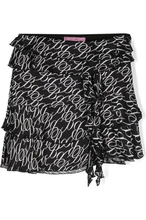 MISS BLUMARINE Gestufter Minirock mit Monogramm-Print