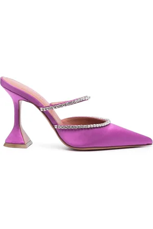Amina Muaddi Gilda Mules mit Glitter 95mm