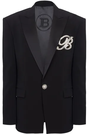 Balmain Sakko mit Logo-Applikation