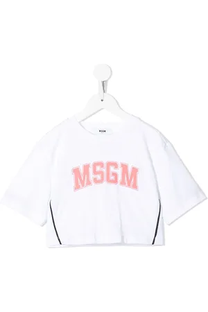Msgm Cropped-T-Shirt mit Logo-Print