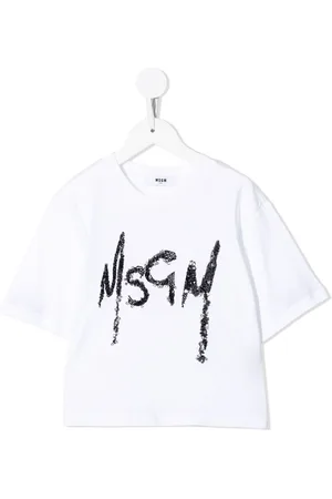 Msgm Cropped-T-Shirt mit Logo-Print