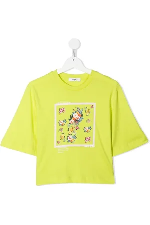 Msgm TEEN Cropped-T-Shirt mit Blumen-Print