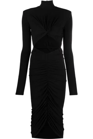 The Andamane Gerafftes Midikleid mit Cut-Out