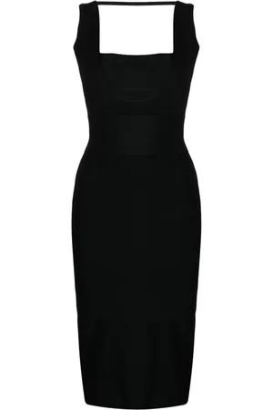 Boyarovskaya Midikleid mit eckigem Ausschnitt