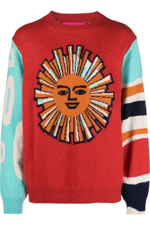 THE ELDER STATESMAN Jacquard-Kaschmirpullover mit Sonnenmotiv
