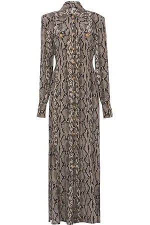 Balmain Maxikleid mit Schlangenleder-Print