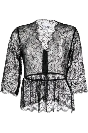 Ganni Top mit Spitze