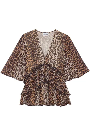 Ganni Bluse mit Leoparden-Print