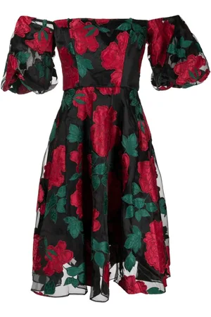 Marchesa Notte Claude Midikleid mit Blumenmuster