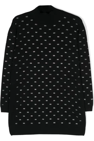Elisabetta Franchi Kristallverziertes Kleid mit Monogramm