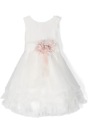 Mimilù Gerüschtes Kleid mit Blumenapplikation