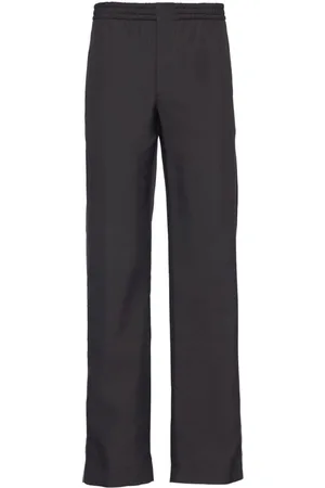 Prada Seidenhose mit Logo-Stickerei