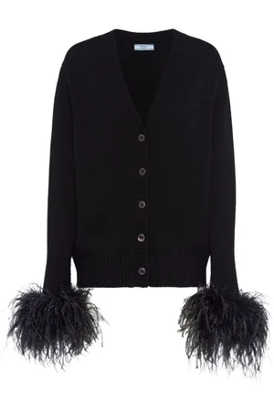 Prada Cardigan mit Federn
