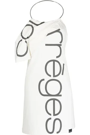Courrèges One-Shoulder-Kleid mit Logo