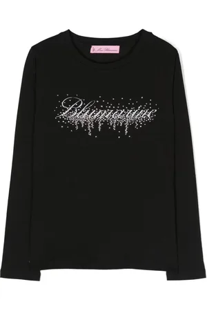MISS BLUMARINE Strassverziertes T-Shirt mit Logo-Print