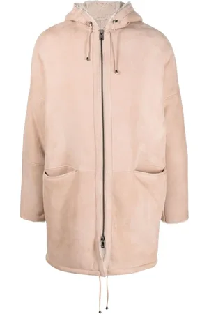 GIORGIO BRATO Kapuzenjacke mit Shearling-Besatz
