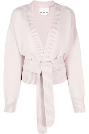 Sa Su Phi Gerippter Cardigan mit Gürtel