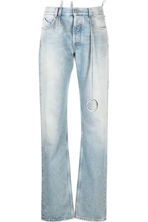 The Attico Halbhohe Tapered-Jeans mit Logo-Ring